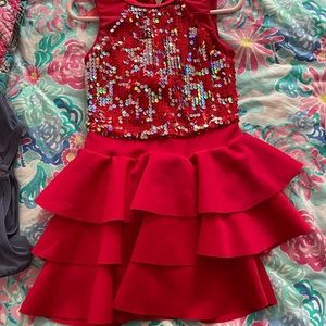 Weissman Red Sequin Dance Costume